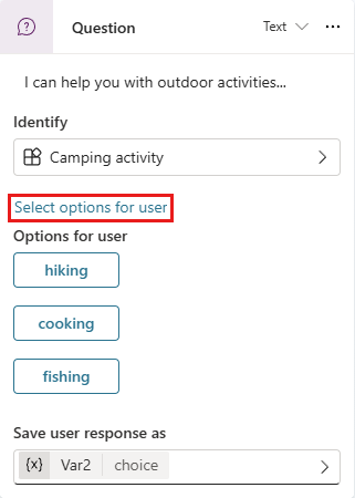 Screenshot, der eine Auswahl von Entitätswerten zeigt, die zur Laufzeit als Schaltflächen angezeigt werden sollen.