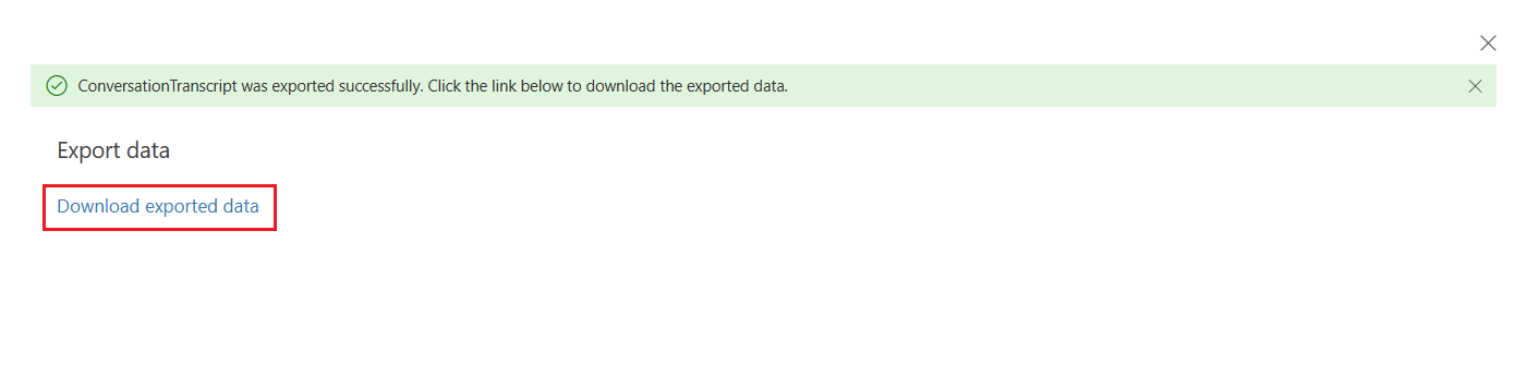 Exportierte Daten herunterladen.