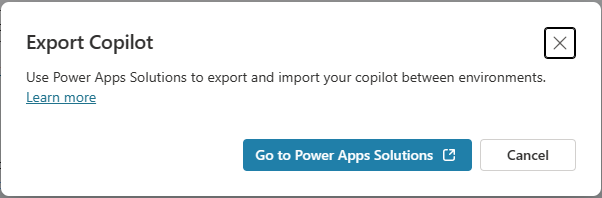 Screenshot der Eingabeaufforderung „Copilot exportieren“.
