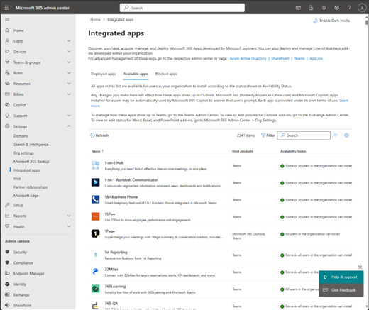 Microsoft Admin Center