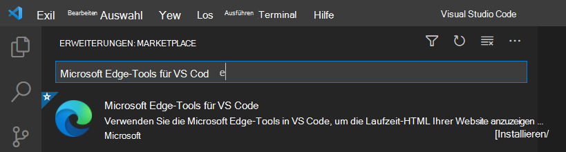 Die Microsoft Edge DevTools-Erweiterung für Visual Studio Code