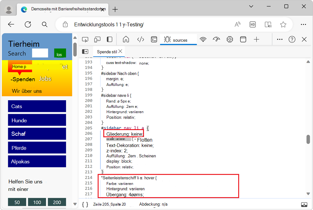 Die Outline:none-Eigenschaft und die Formatvorlagen :hover