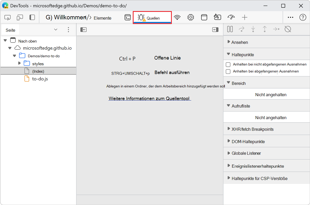 Deaktivieren von JavaScript - Microsoft Edge Developer documentation ...