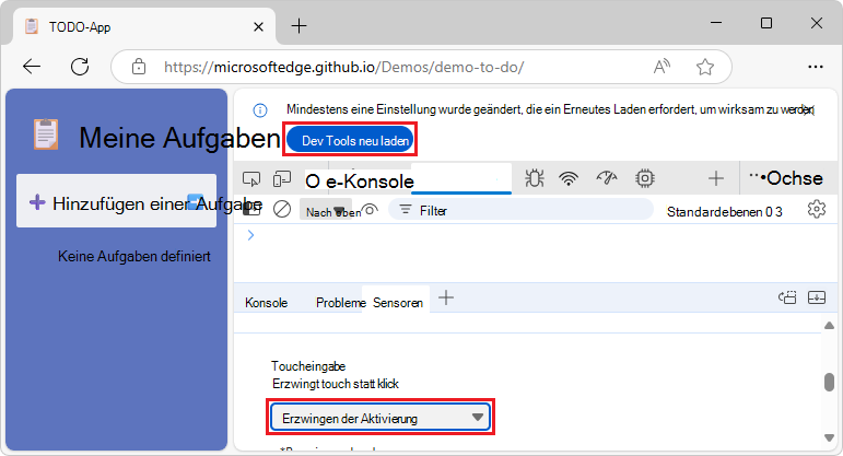 Erzwingen der Fingereingabe statt klicken