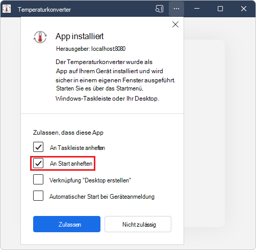 Das Kontrollkästchen 