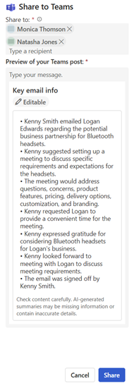 Screenshot der Nachrichtenvorschau im Seitenbereich 