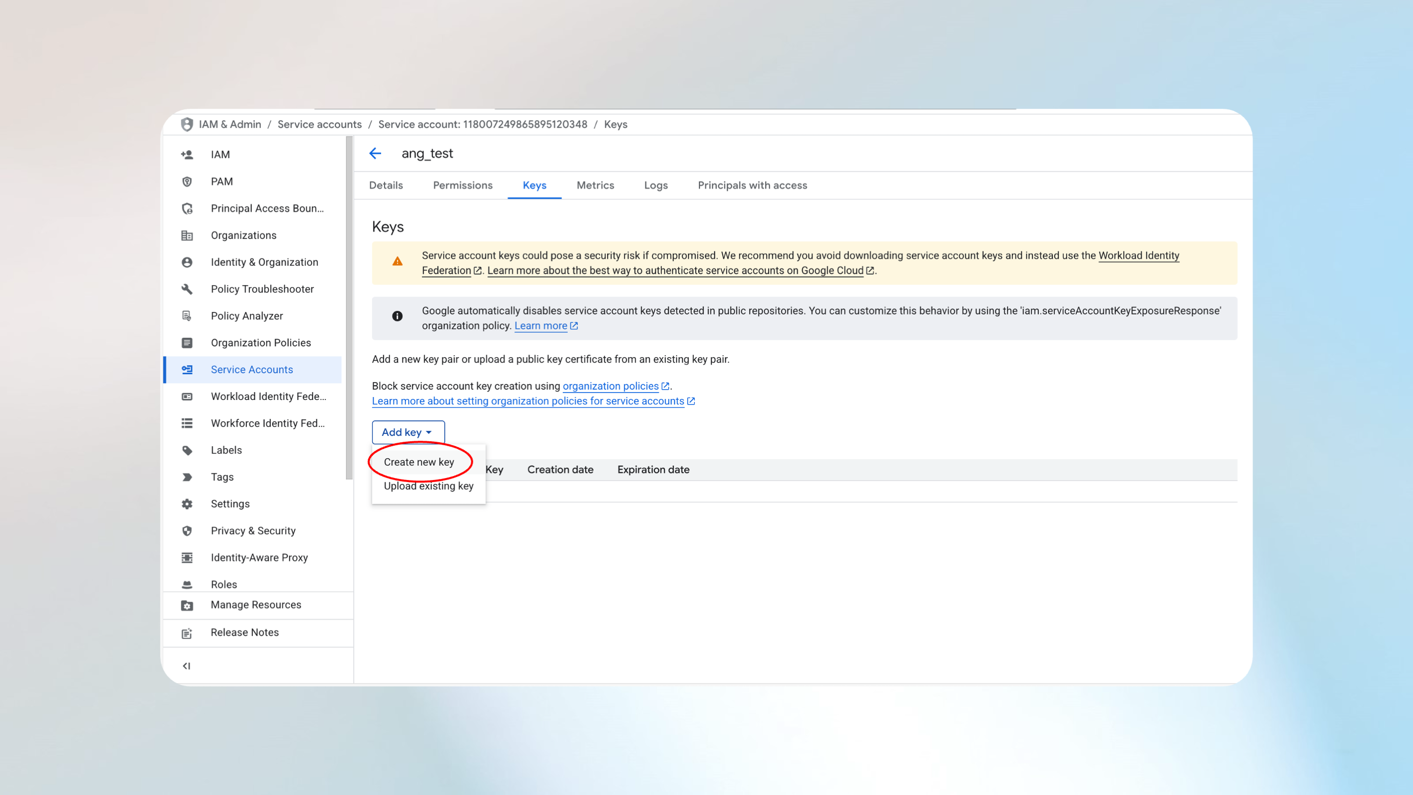 Screenshot, der zeigt, wie die Schlüssel schritt2 abgerufen werden.