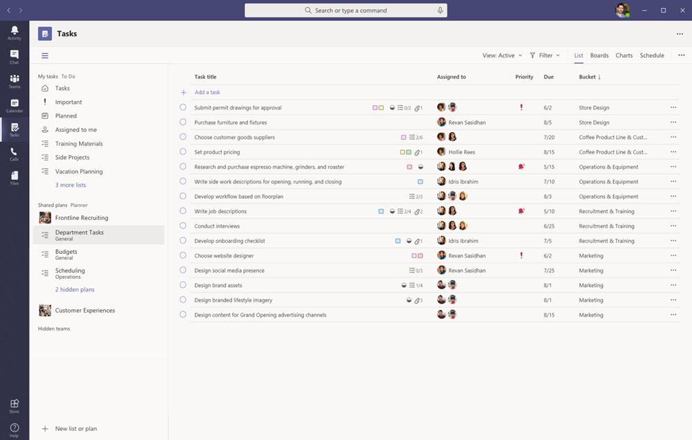 tasks von planner und to do teams