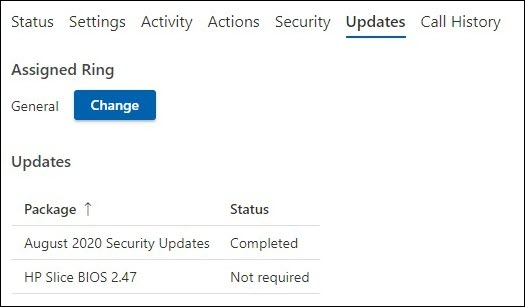 Screenshot der relevanten Updates und Änderungen