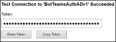 Der Screenshot zeigt, wie Sie die Verbindungszeichenfolge adv1 der Teams-App-Authentifizierung hinzufügen.