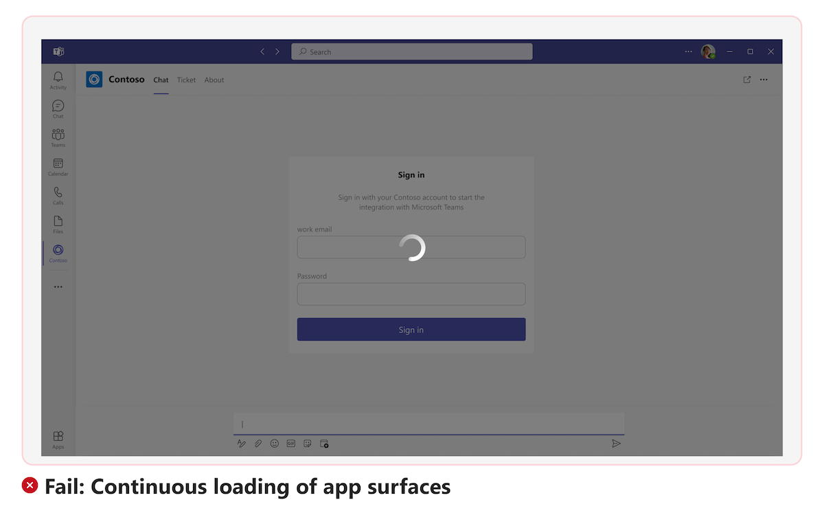 Screenshot des Bilds zum fehlgeschlagenen Laden von App-Oberflächen.