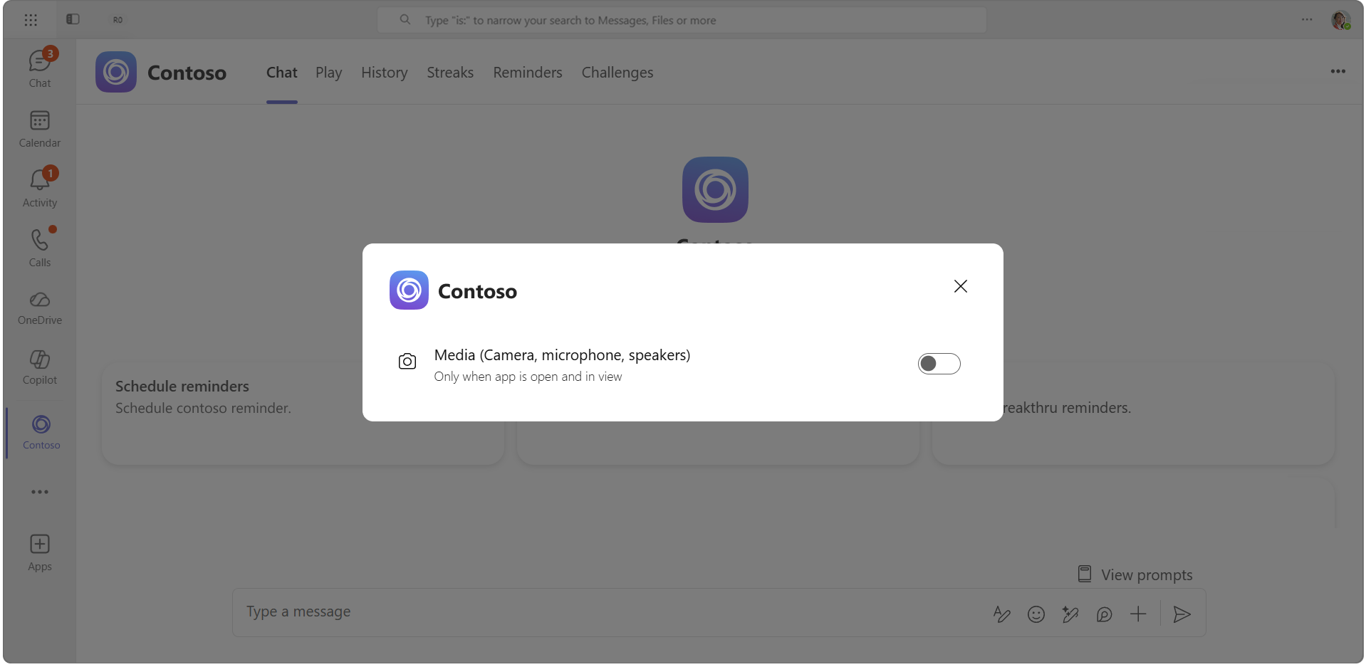 Screenshot der pop=up-Nachricht mit App-Berechtigungen