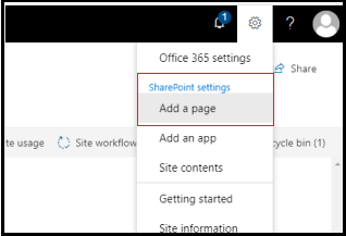 Screenshot: Optionen für Office 365 Einstellungen