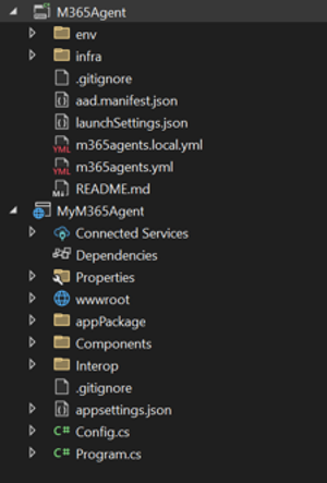 Screenshot des szenariobasierten Projektmappen-Explorer Agents-Toolkits.