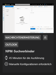 Screenshot: NPM-Suchconnector-Beispiel im Katalog mit Beispielen für das Teams-Toolkit.