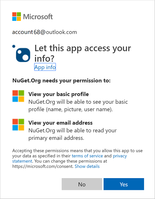 Giving permissions to NuGet.org