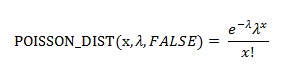 POISSON_DIST Formel für kumuliert= FALSE