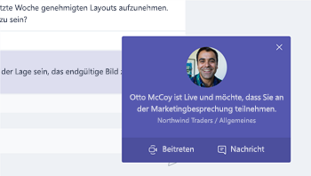 Einladungsbenachrichtigung für eine Teams-Besprechung