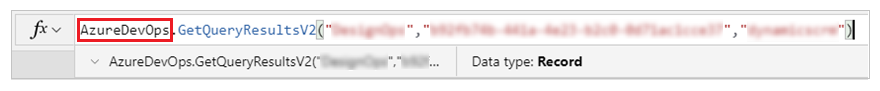 Beispiel für azureDevOps-Datenquelle.