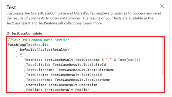 OnTestCaseComplete Beispiel