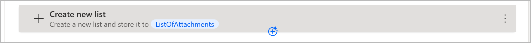 Screenshot der Aktion „Neue Liste erstellen“.