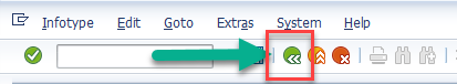 Screenshot der Schaltfläche „Zurück“ im Fenster „Adressen erstellen“ in SAP Easy Access.