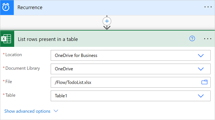 Screenshot der Felder „Standort“, „Dokumentbibliothek“, „Datei“ und „Tabelle“ in den Listenzeilen einer Tabellenkarte