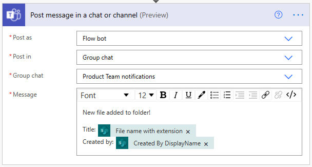 Eine Nachricht in einem Gruppenchat veröffentlichen