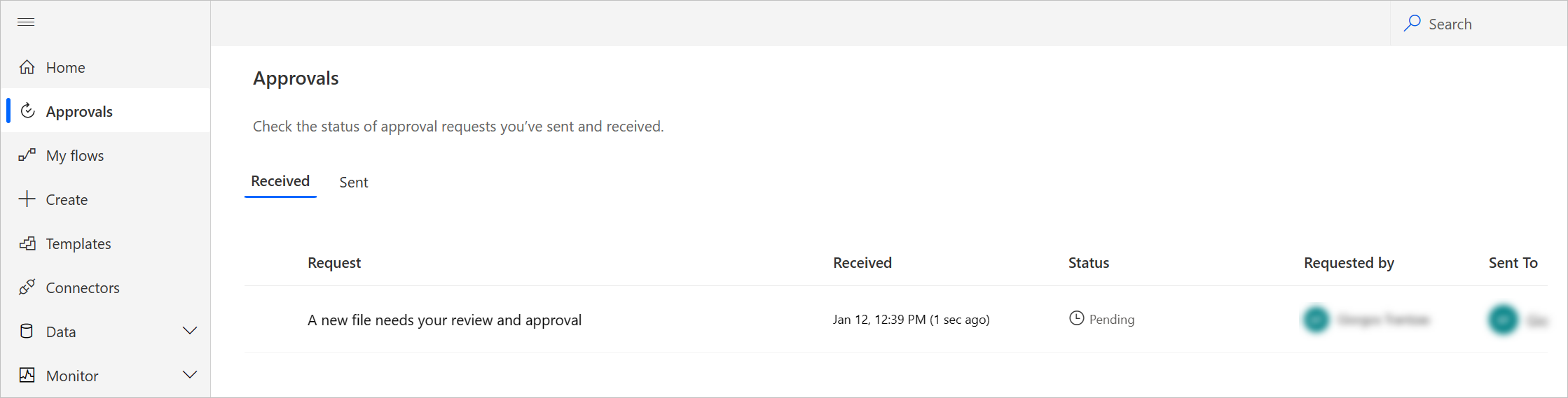 Genehmigungsanforderungen in Power Automate.