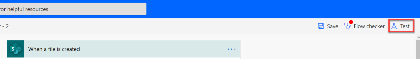 Schaltfläche „Testen“.
