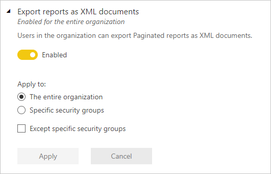 Screenshot: Einstellung zum Exportieren als XML-Dokument