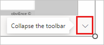Screenshot: Steuerelement zum Erweitern/Reduzieren der Symbolleiste im Power BI-Add-In für PowerPoint.