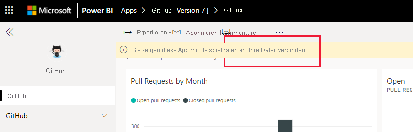GitHub app connect your data link