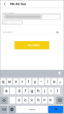 Screenshot der Kennworteingabe mit der Schaltfläche „Anmelden“