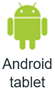 Screenshot des Symbols, das eine Android-Tablet-Gerätekategorie für die Unterstützung mobiler Power BI-Apps darstellt.