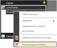 Screenshot of visualization series properties Screenshot showing visualization series properties.