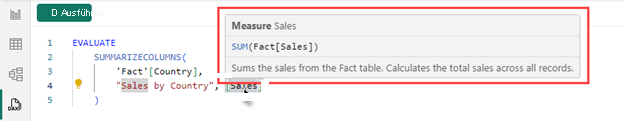 Screenshot of the hover to see measure formula feature.