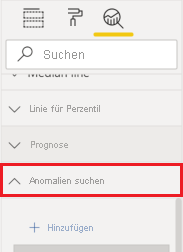 Screenshot showing entry point for anomaly detection.