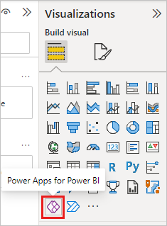 Visualisierungsbereich mit ausgewähltem Power Apps-Symbol