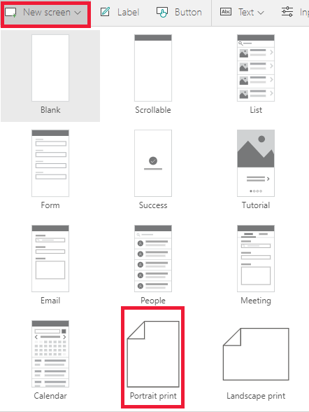 Neuer Bildschirm mit Hochformatdruck