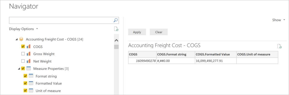 Der Navigator zeigt die ausgewählten Eigenschaften Formatstring, Formatierungswert und Maßeinheiten an.