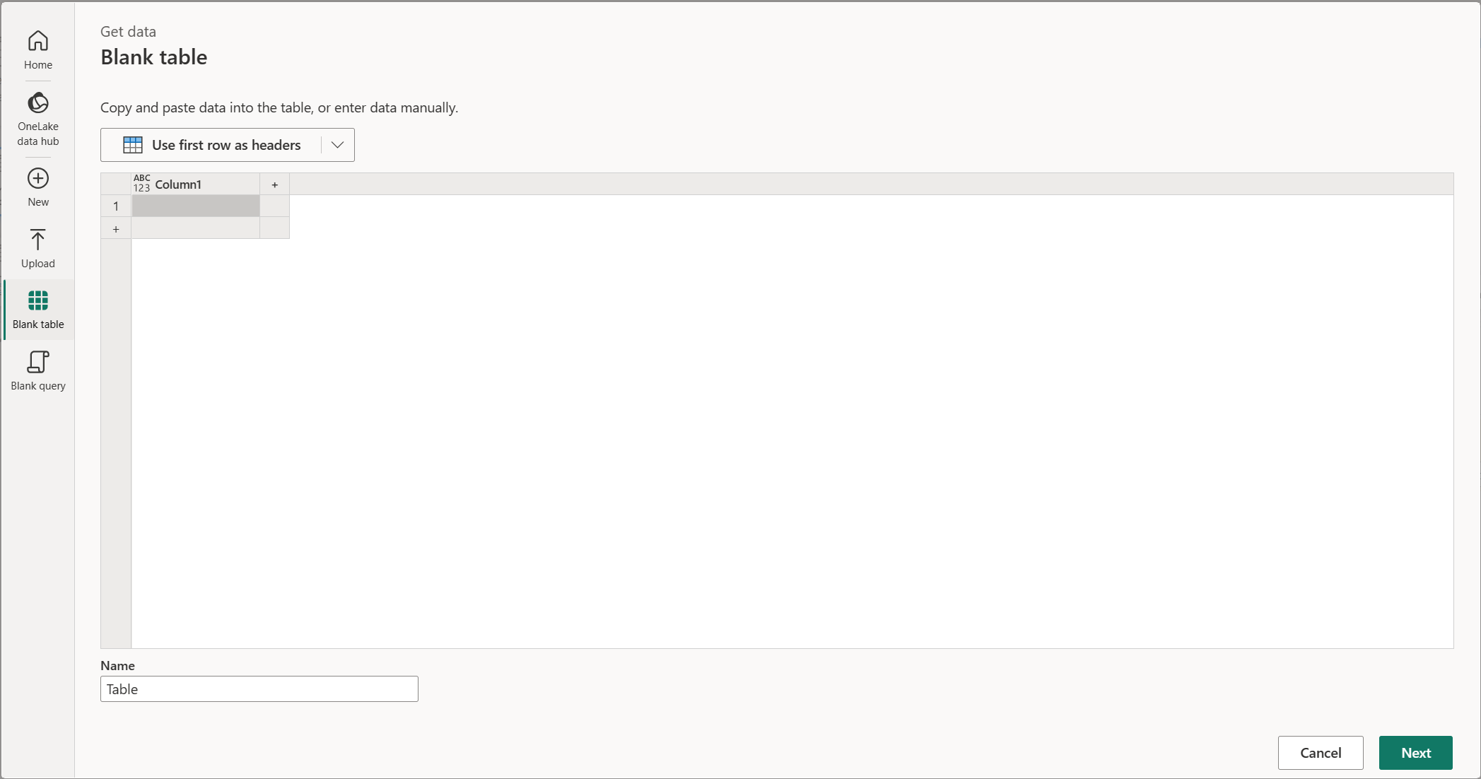 Screenshot des leeren Abfragemoduls.