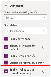 „Alle Datensätze in der Zeitskala erweitern“ konfigurieren „Alle Datensätze in der Zeitskala erweitern“ konfigurieren