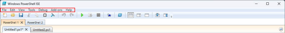 Screenshot der Menüleiste.