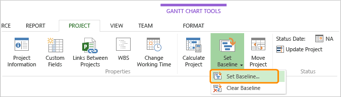 ALM_RUP_SetBaseline_1 Set baseline option