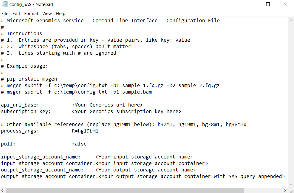 Genomics SAS config Genomics SAS config