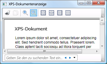 Ein XPS-Dokument in einem DocumentViewer-Steuerelement