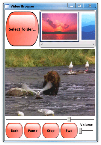 Mit dem WPF-Designer erstellter Videobrowser