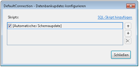 Dialogfeld "Datenbank konfigurieren"