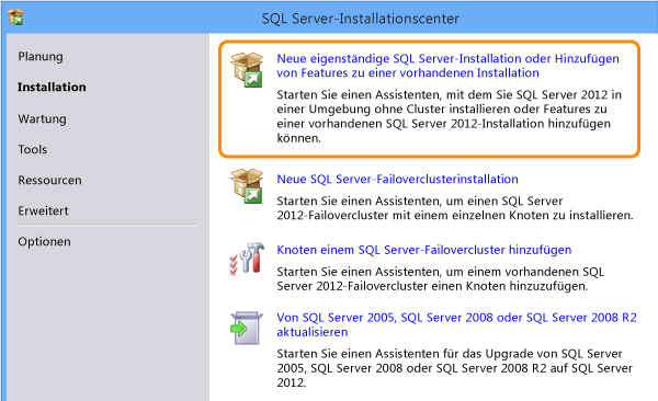SQL Server-Funktionen hinzufügen, entfernen und verwalten